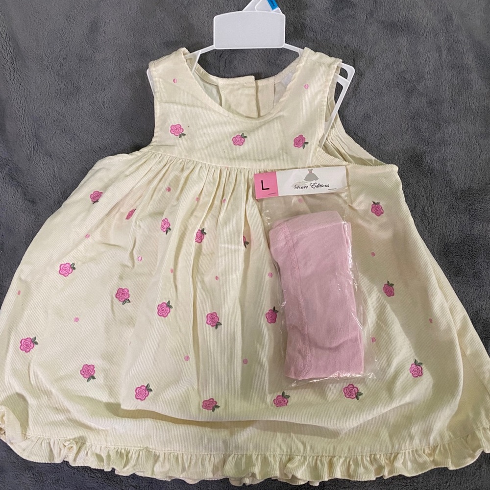 Girls 2 piece set dress with stockings